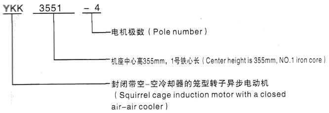 YKK系列(H355-1000)高压YRKK4002-6/200KW三相异步电机西安泰富西玛电机型号说明